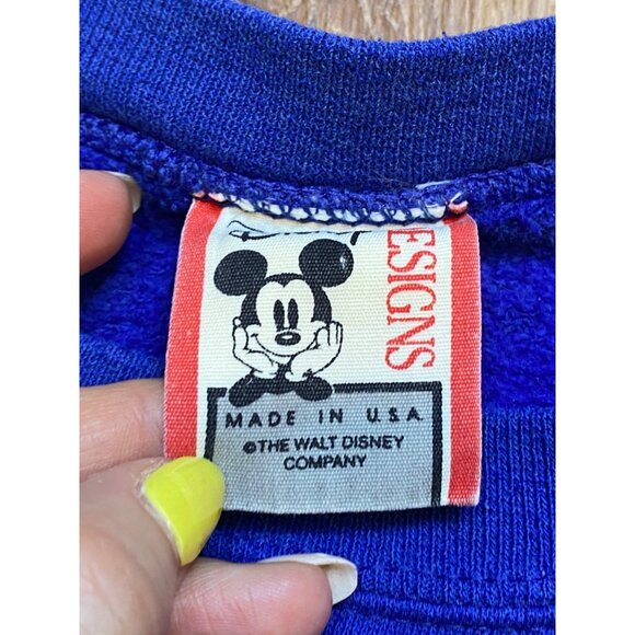 Vintage 90s Walt Disney Mickey Mouse Neon Sweatshirt L/XL - Picture 5 of 7